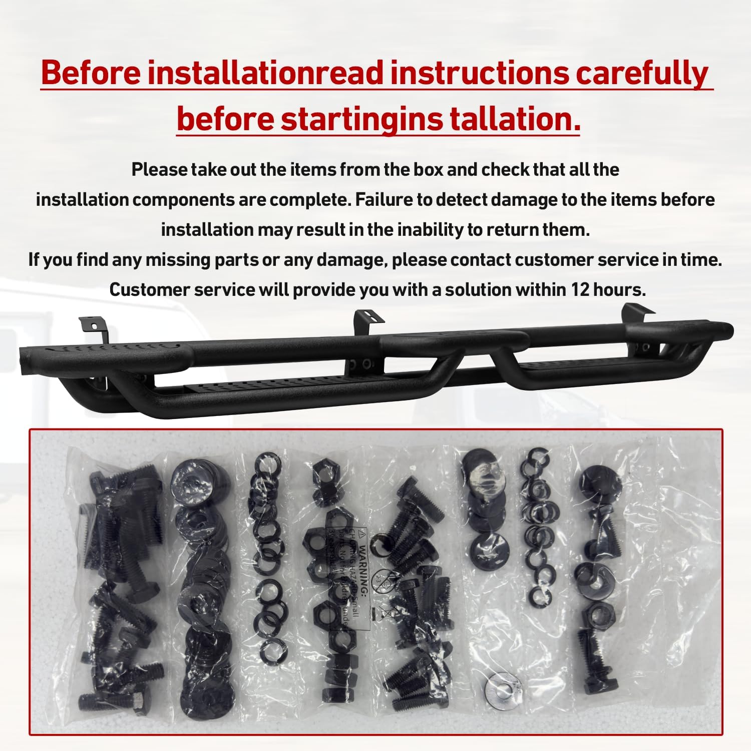 Side Step Bars Running Boards Black Compatible with 2005-2023 Tacoma Double Cab