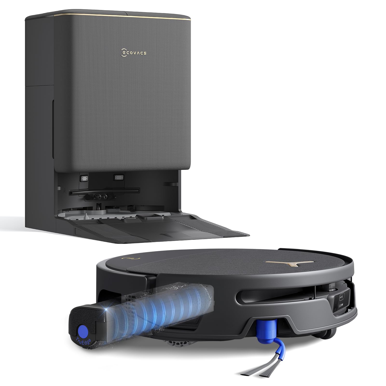 ECOVACS T90S Pro OMNI Robot Aspirapolvere Lavapavimenti 40.000 Pa | OZMO Roller Gen 3.0, Lavaggio Mocio Autom., Navigazione AI, Pulizia Bordi Extreme Spazzola Anti-Groviglio Ricarica PowerBoost