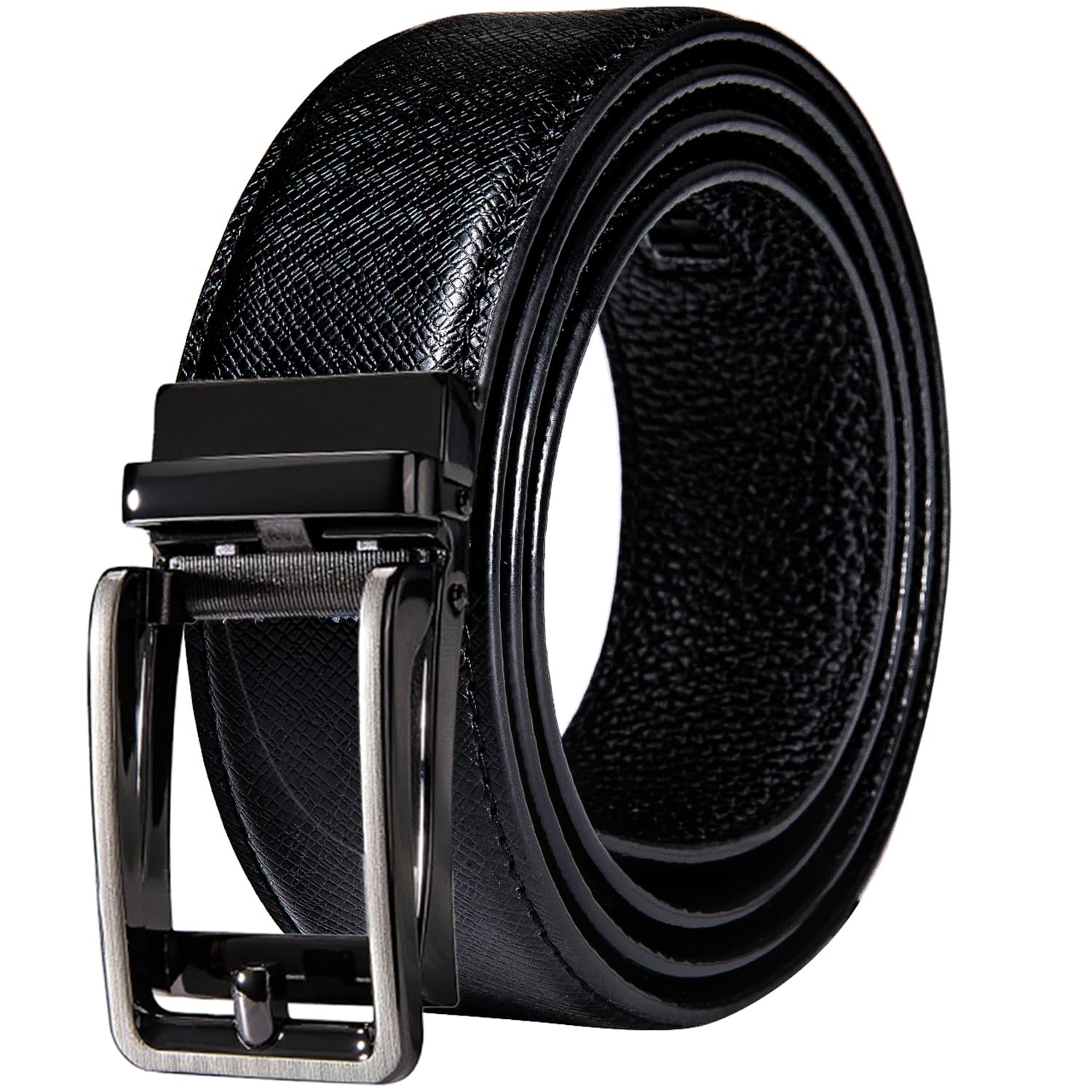 Dubulle Men's Ratchet Belt Gold/Black/Red/Green/Blue/White Automatic Buckle Business Casual Belt Gift - Adjustable Fit