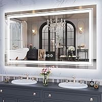 Vista 190 de WTTY LED Bathroom Mirror 32"x32" with Backlit and Front Light,Stepless Dimmable LED Mirror for Bathroom,Anti-Fog Lighted Bathroom Vanity Mirror