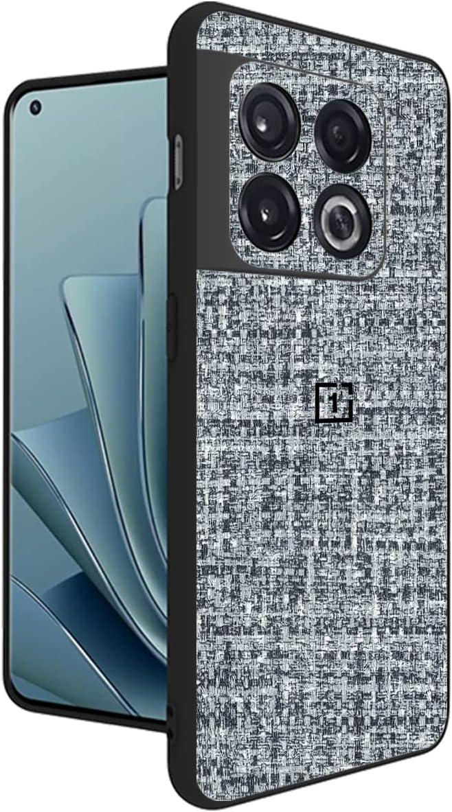 RIGGEAR Sleek OnePlus 10T 5G Back Cover Case (TPU+PC |Kinda Fabric)