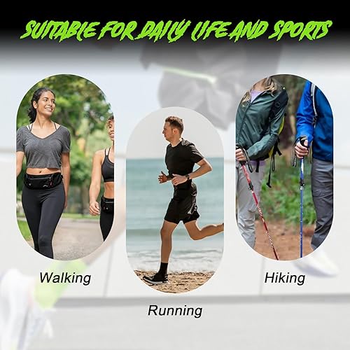 Miniatura 6 de Cinturón delgado para correr con bolsa fija para botella de agua, paquete de cintura de hidratación sin rebote para correr y trotar, se adapta a