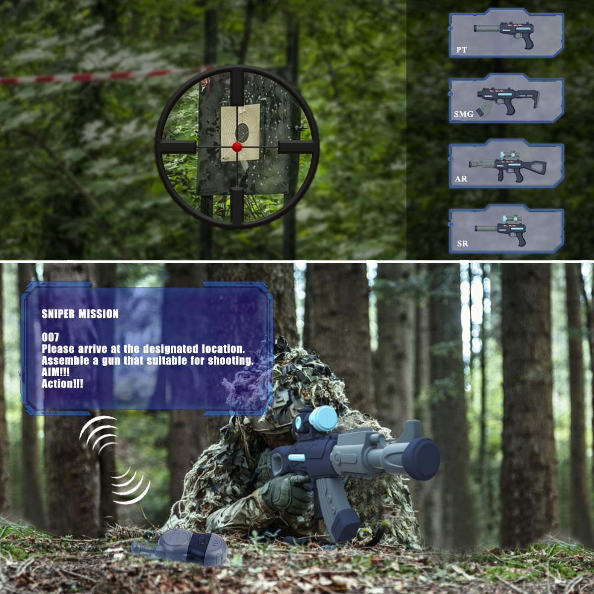 Mini Tudou Toy Gun for Boys, Take Apart Multi Building Model