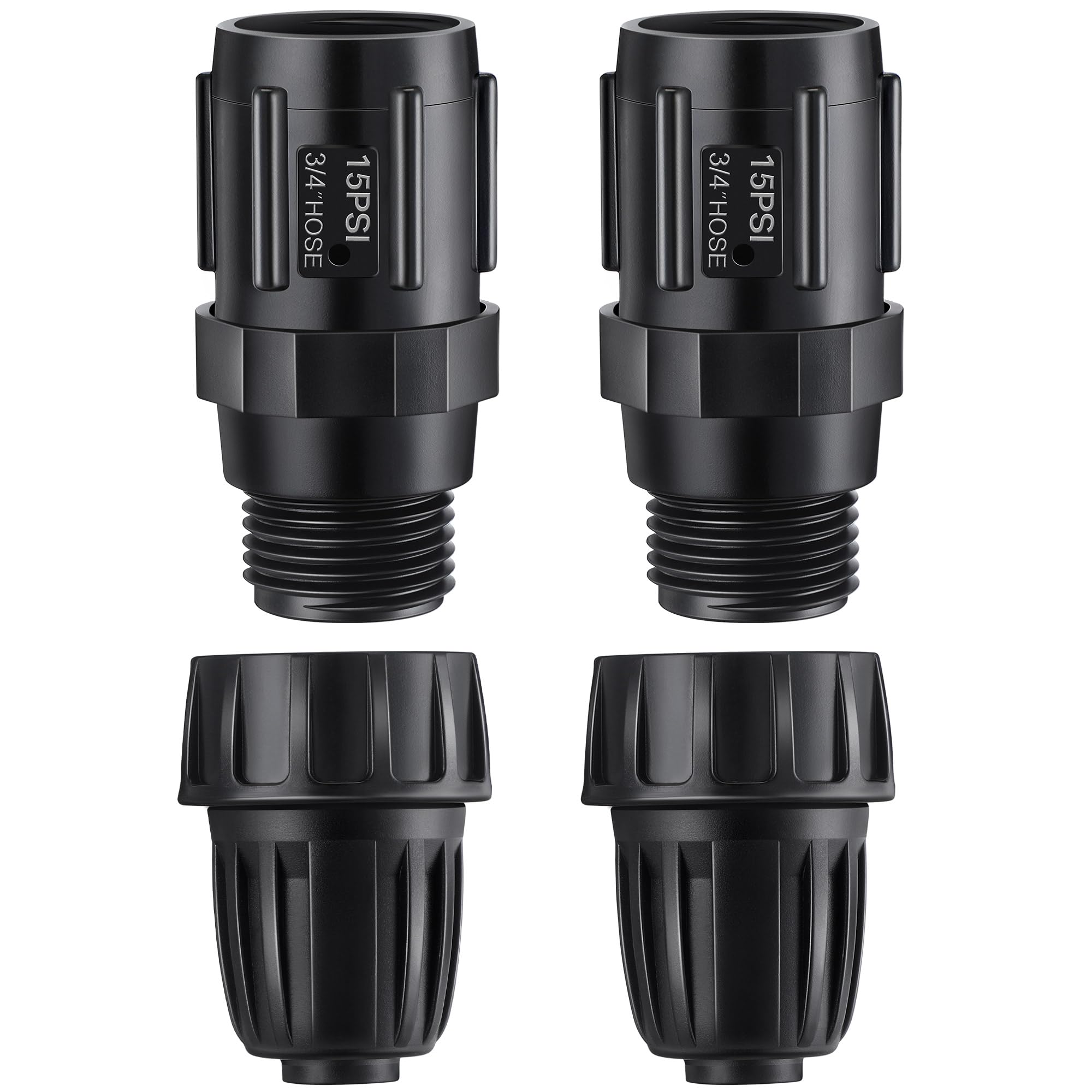 Lot de 4 adaptateurs de robinet régulateur de pression d'irrigation raccord 1,9 cm FHT MHT