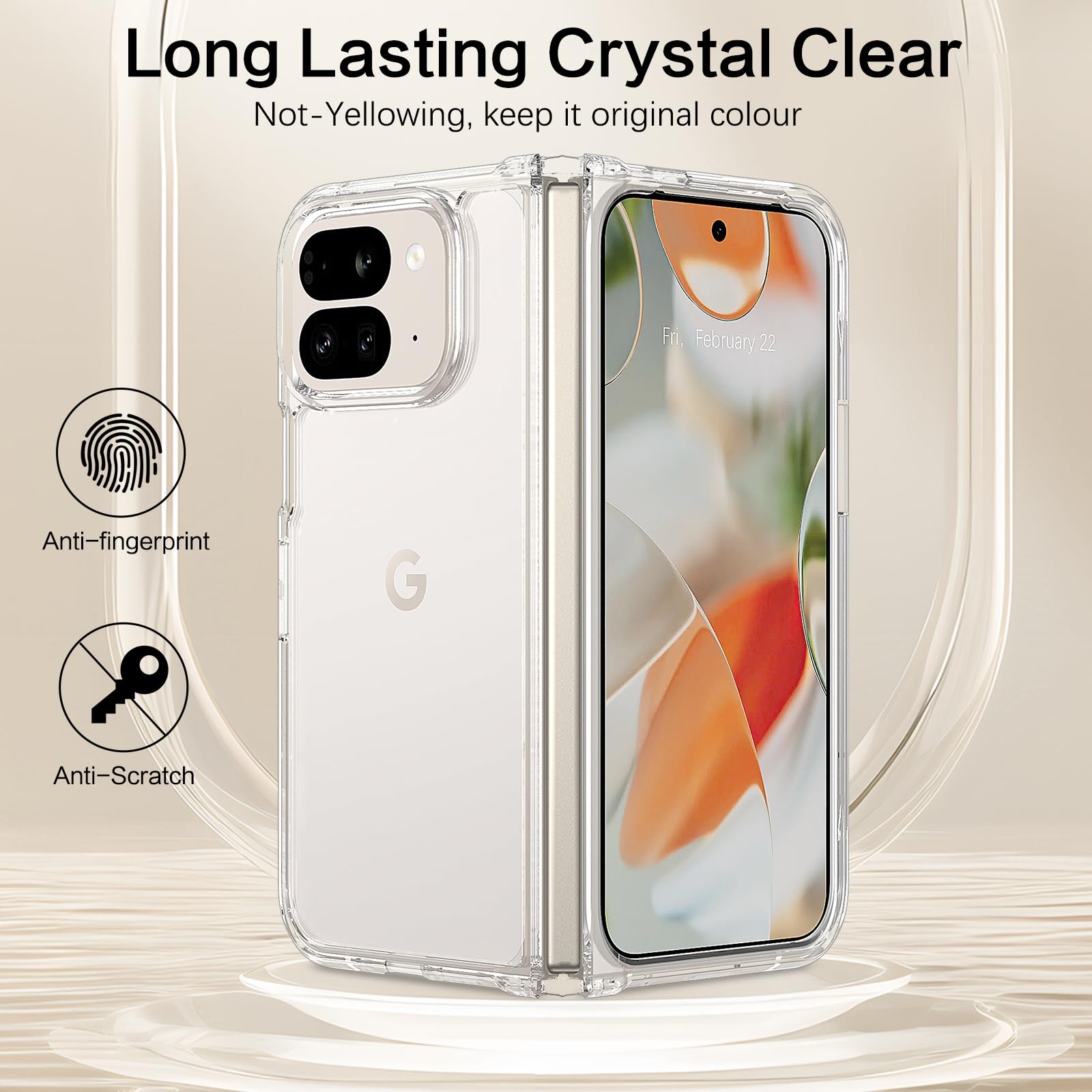 Ultradünne Hülle Für Google Pixel 9 Pro Fold – Transparent, Stoßfest, PC-Material