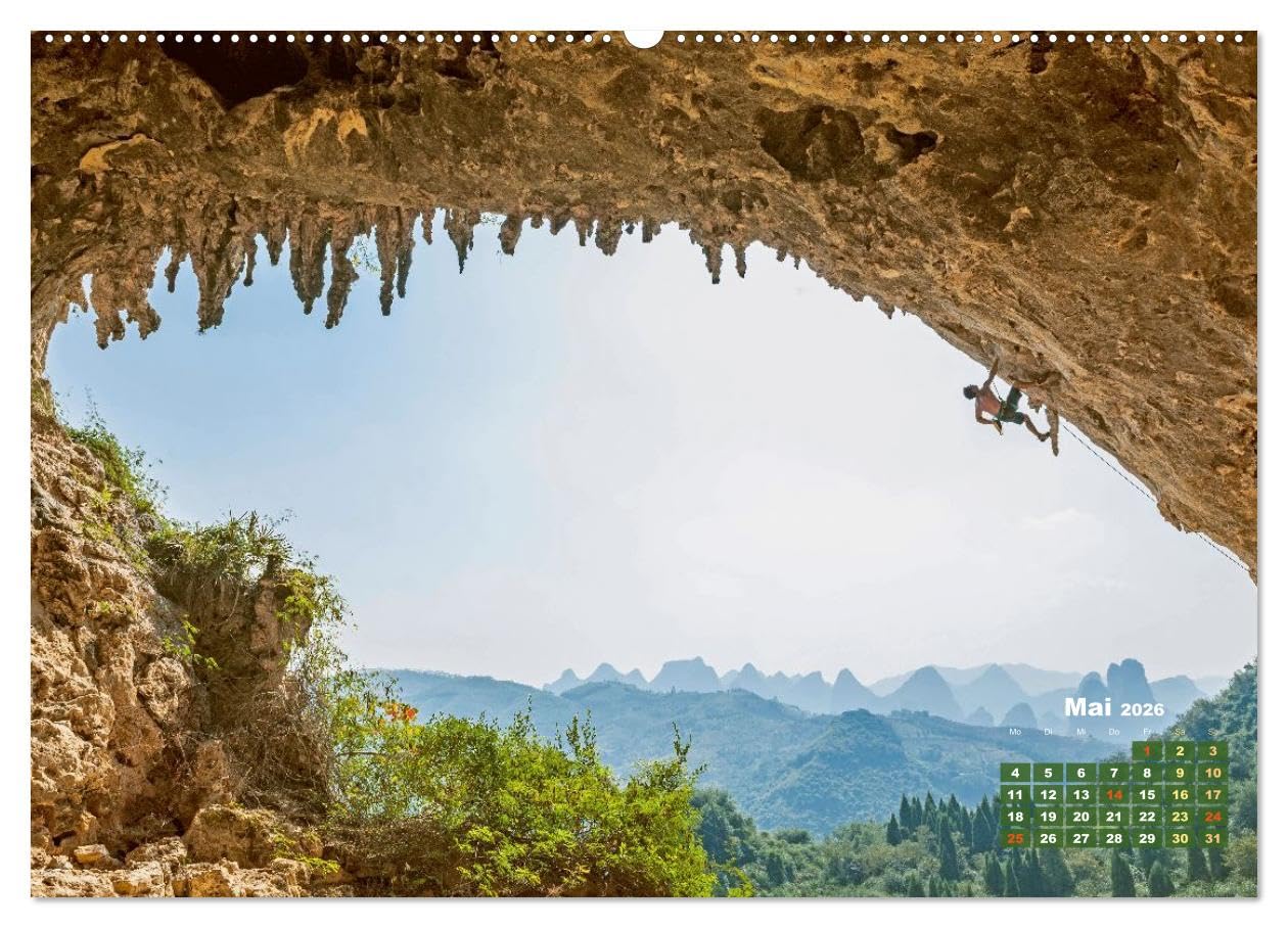 Bouldern: Klettern extrem (hochwertiger Premium Wandkalender 2026 DIN A2 quer), Kunstdruck in Hochglanz: Bouldern: Fingerübungen an der Steilwand - Klettern am Limit (CALVENDO Sport)