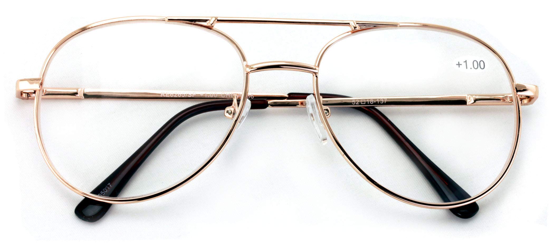 V.W.E. Classic Metal Reading Glasses - Spring Hinge Tear Drop Reader