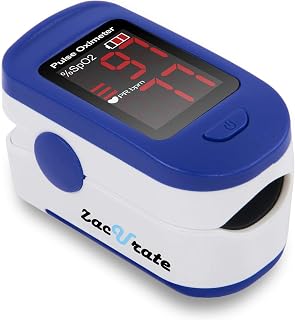 Zacurate 500BL Pulse Oximeter - Accurate Fingertip Blood Oxygen SpO2 Monitor with Batteries, Navy Blue