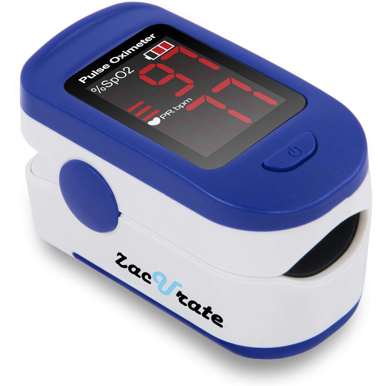 Zacurate 500BL Fingertip Pulse Oximeter Blood Oxygen Saturation Monitor with Batteries Included Navy Blue