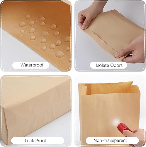 Miniatura 3 de Tenceur 500 bolsas de eliminación de servilletas sanitarias enceradas de 7.5 x 10 x 3.5 pulgadas, bolsas de papel kraft para higiene femenina,