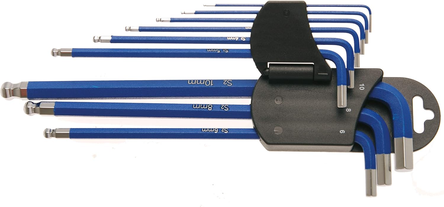 BGS 35100 | L-Type Wrench Set | extra long | internal Hexagon/internal Hexagon with Ball Head 1.5-10 mm | 9 pcs.