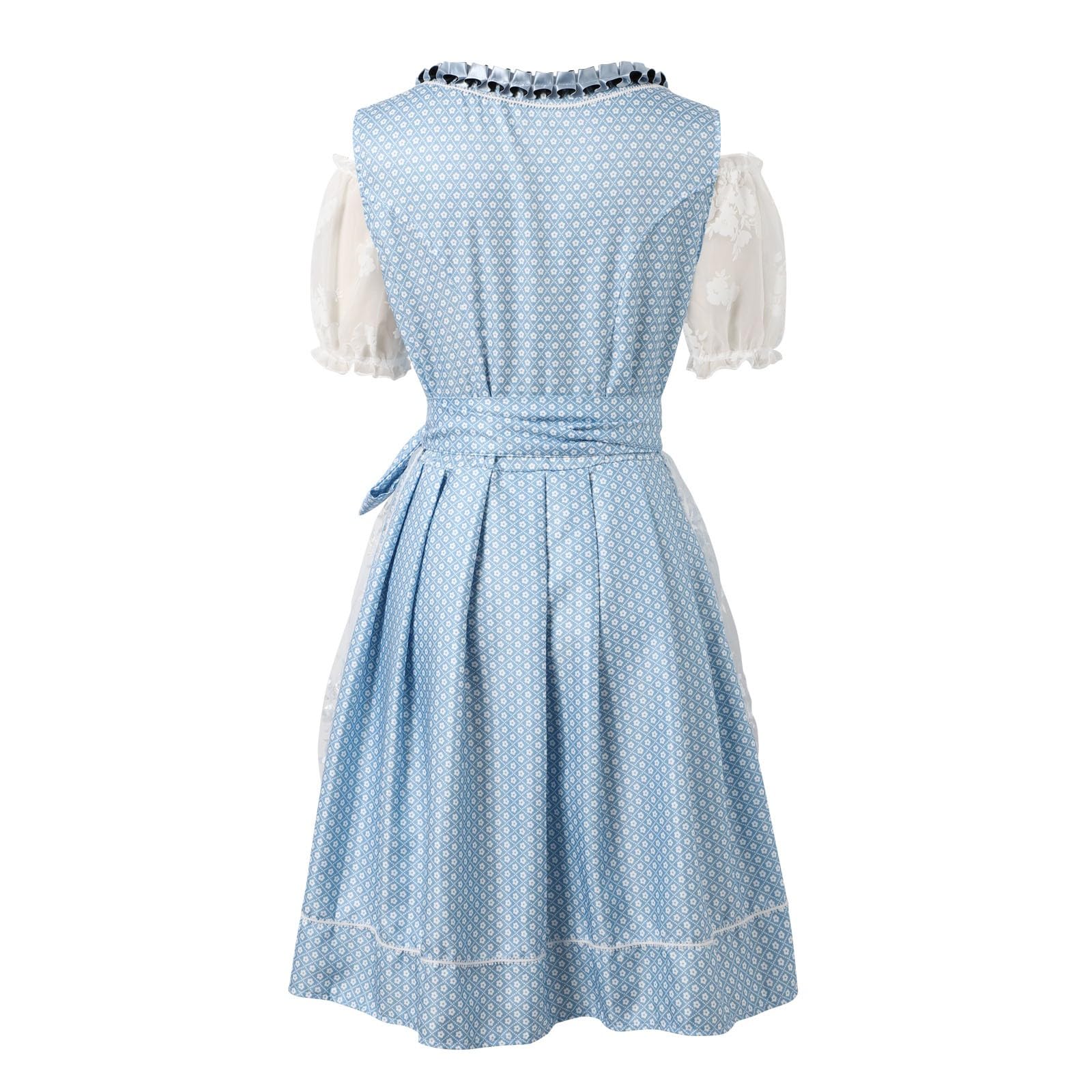 Falda de Mujer-Vestido Mujer Casual Manga Corta para Oktoberfest Alemán Espectáculos Faldón Encaje Otoño Invierno