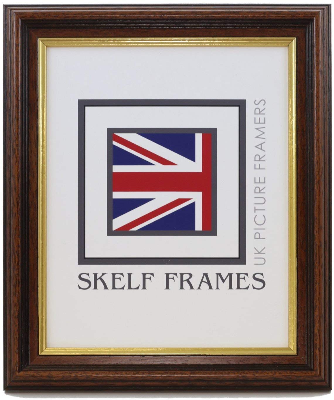 Skelf Frames A1 Picture Photo Frame in 35mm Dark Wood with Gold Inlay with Styrene Hand made in Yorkshire (Multiple Sizes)