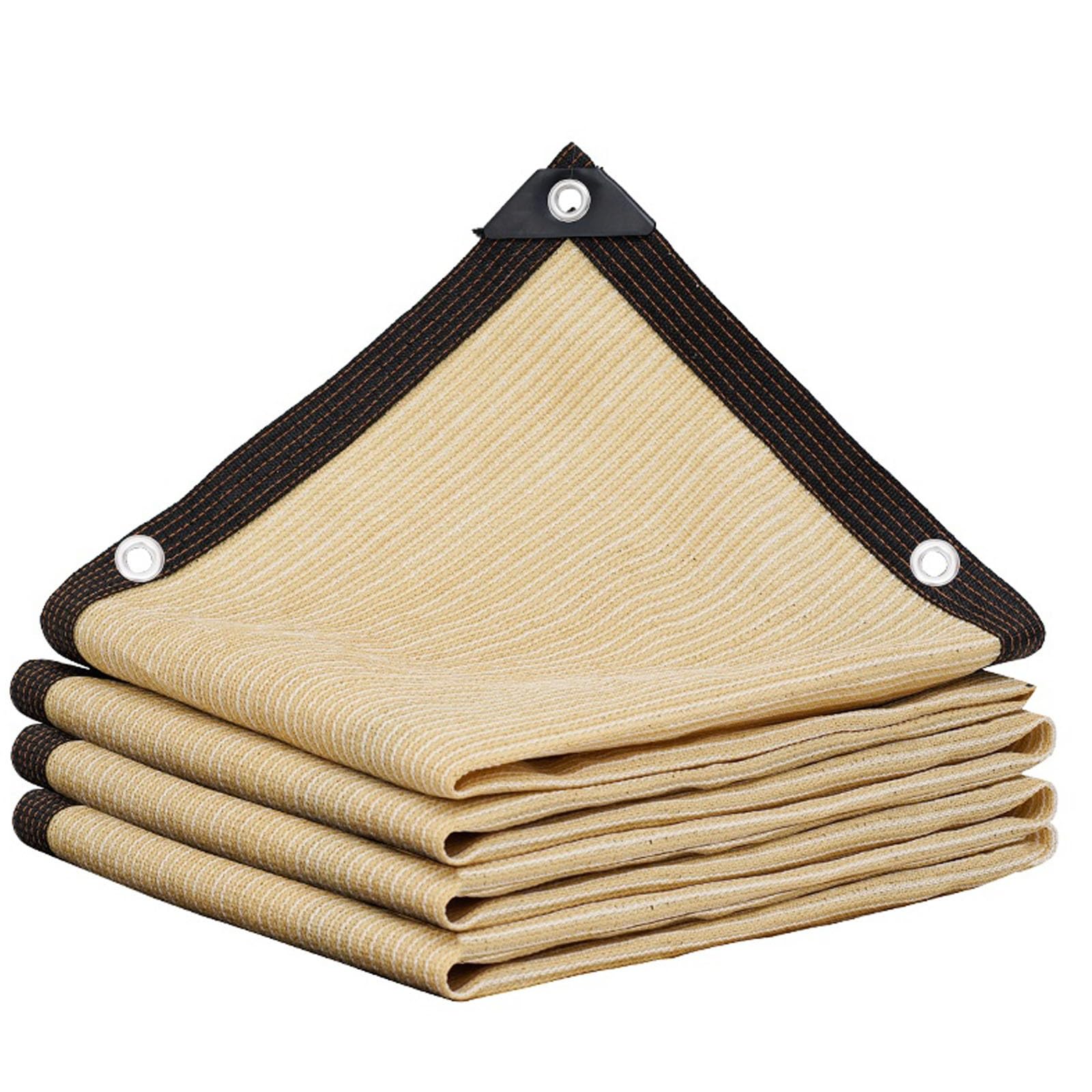 KLGFBDC Beige Sun Shade Cloth with Eyelets 6x10m (19.6ft x 32.8ft) Sun Protection Net for Plants Garden Outdoor Use Durable Shade Tarps & UV Blocking Shade Netting