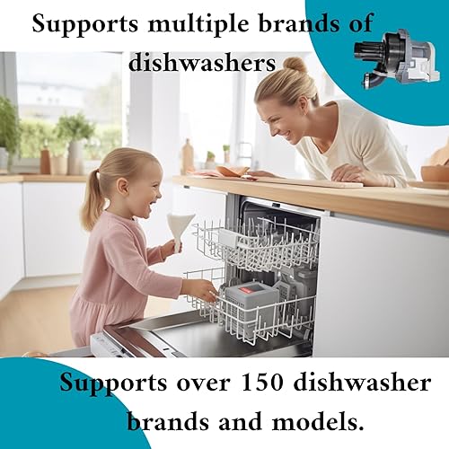 Miniatura 6 de W10529163 W11032770 Bomba de circulación para lavavajillas Motor Bomba de drenaje para lavavajillas compatible con W10885542 WDF760SADM, AP6039091,