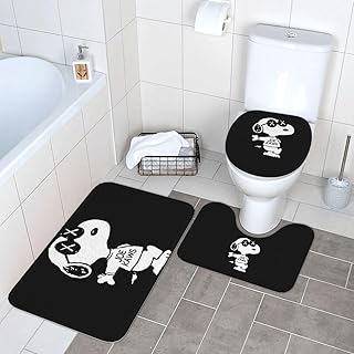 トイレマット スヌーピー 3点セット おしゃれ フタカバー 浴室足ふきマット 吸水 速乾 滑り止め 抗菌 防臭 洗える ふわふわ 40x60cm