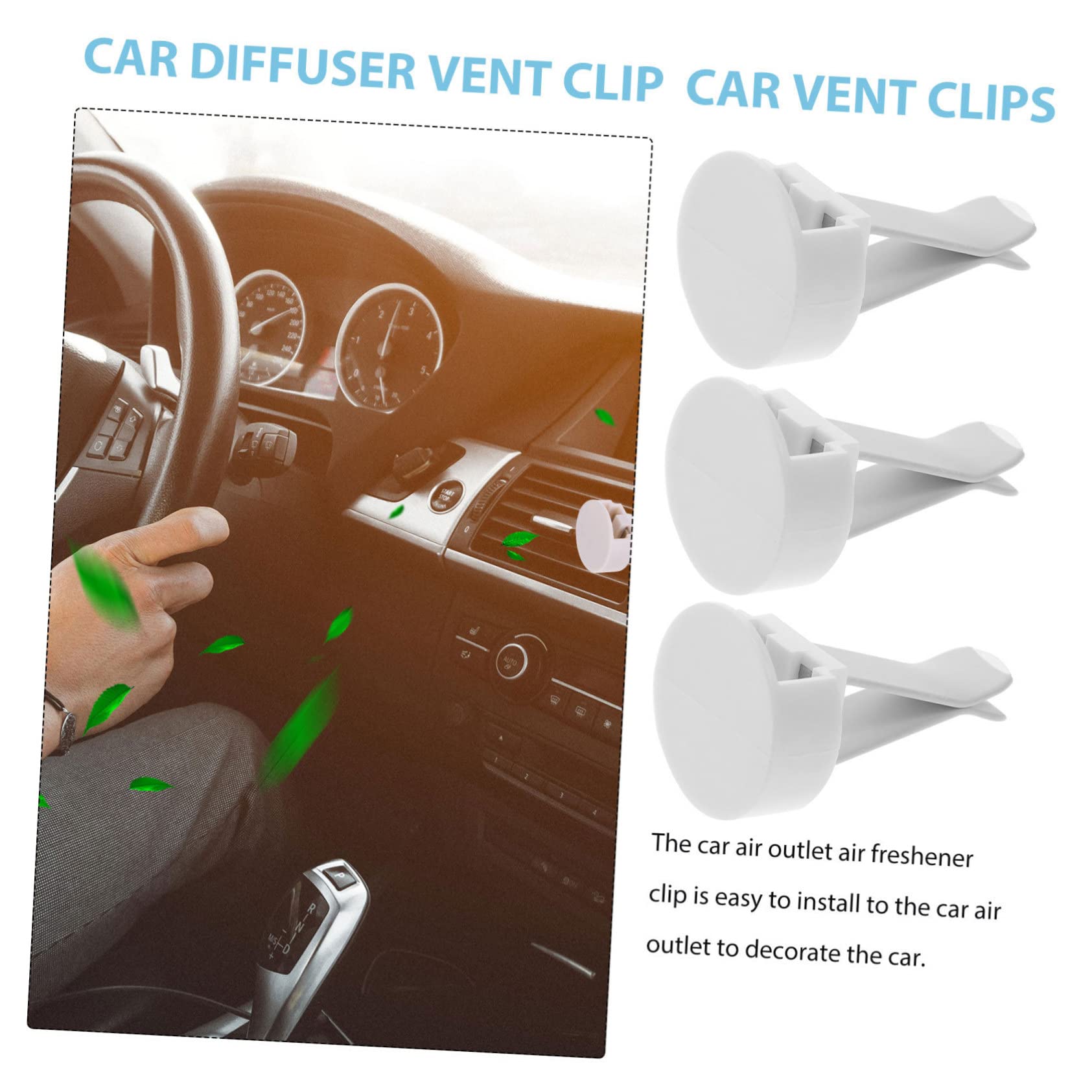 Clip per Bocchetta Auto 100 Pezzi in Metallo e Plastico Bianco | Kit per Bocchetta Aria, per Auto e Diy, Facile Installazione, Decorativo, Non Sbiadisce