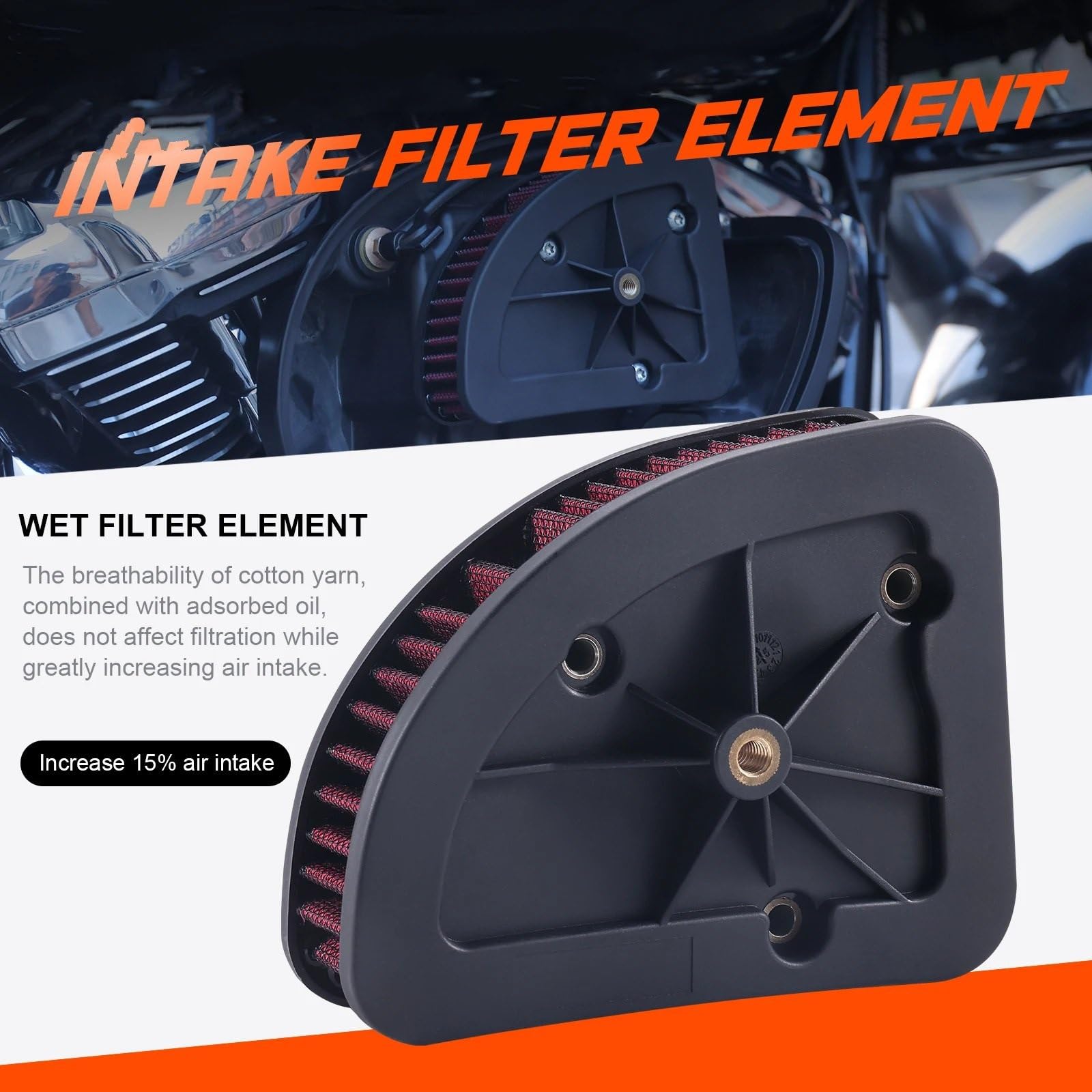 Adatto per Harley Davidson filtro dell'aria lavabile