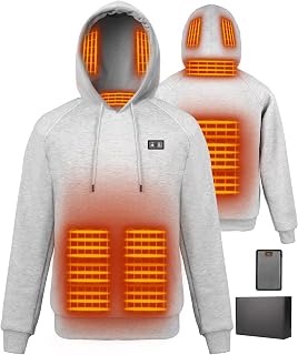 Heated Hoodie for Men Women with 7.4V 16000mAh Battery Mens Womens Hoodies Pullover Heated Hooded Sweatshir