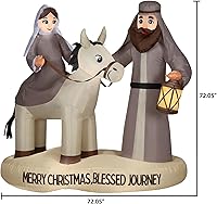 Vista 3 de Blessed Journey to Bethlehem Mary & Joseph Christmas inflable de 6 pies de ancho con parche de reparación