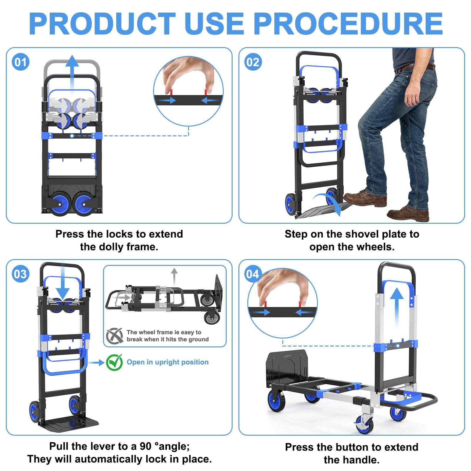 3-in-1 Folding Hand Truck Dolly - Move Anything! -5