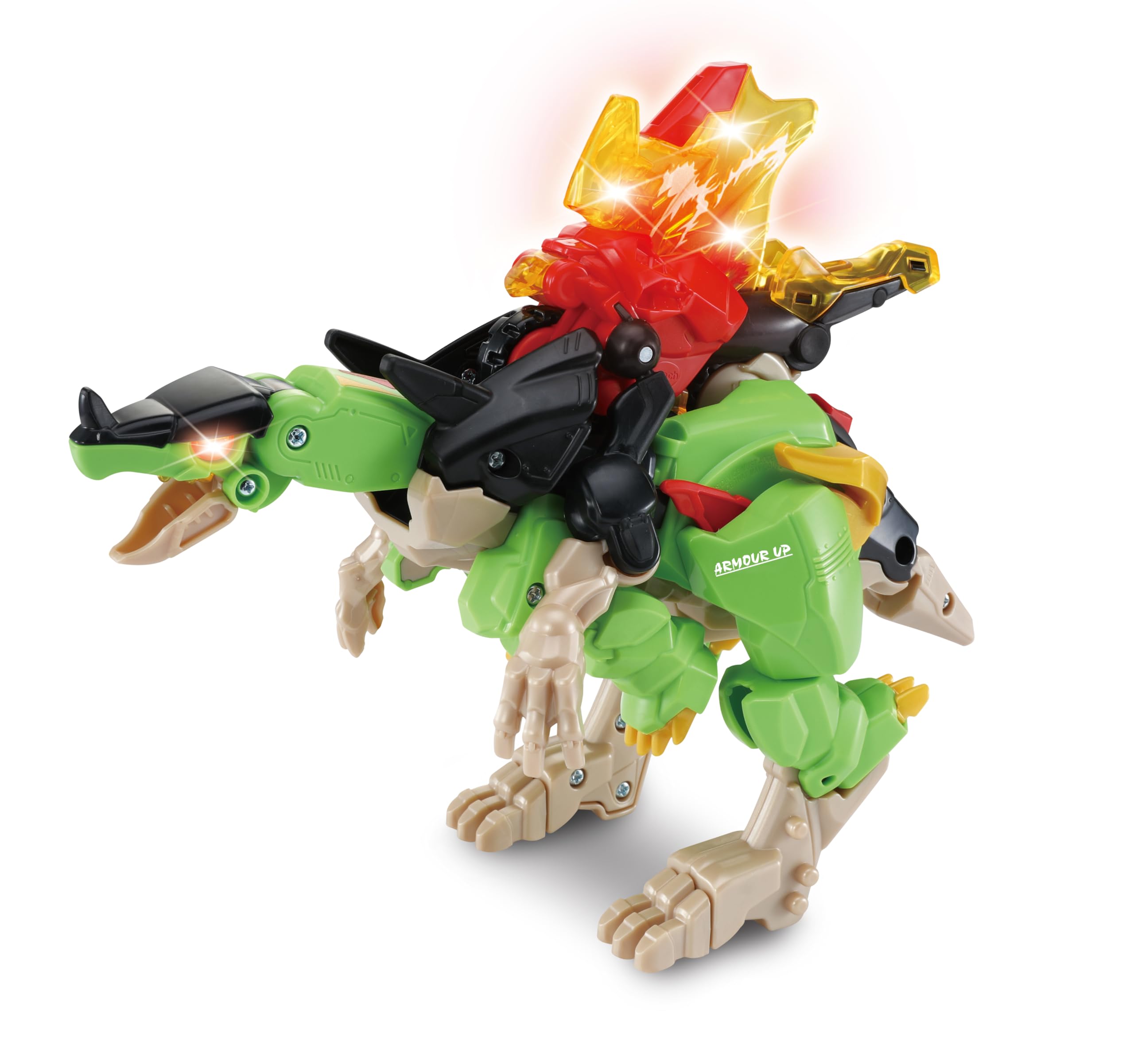 VTech Switch & Go Dinos Armour Up Triceratops Spinosaurus, Interactive Dinosaur Toy with Lights & Sounds Effects