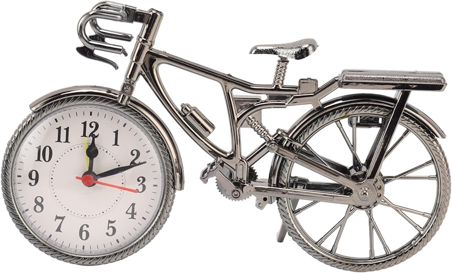 Cryfokt Vintage Clock, Classic Bike Table Clock Exquisite and Compact Retro Old Fashioned Home Decoration Desktop Adornment Battery Operated Alarm Clock for Home, Dormitory, Office