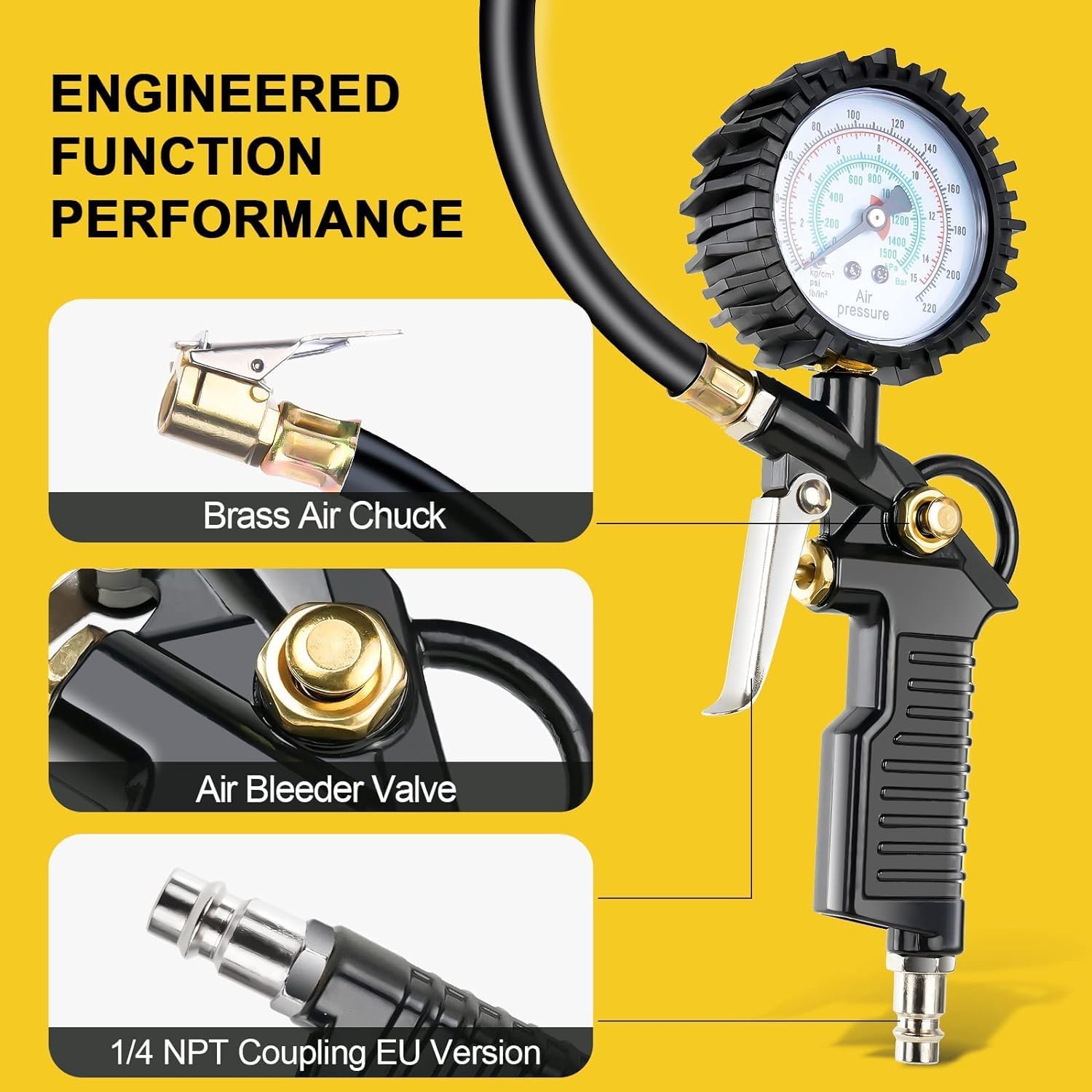 Michelin Manomètre Numérique De Pression Des Pneus, 220 Psi, Gonfleur, Compresseur D'air, Accessoires De Gonfleur Pneus Voiture