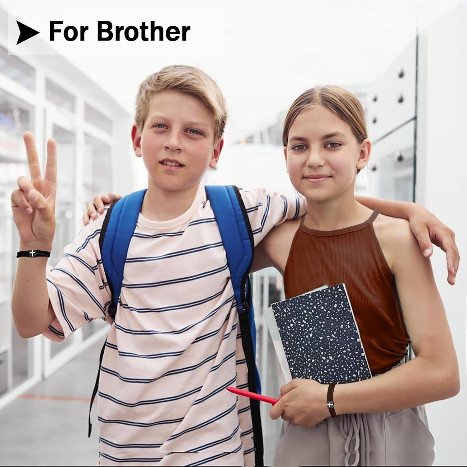 Cross Bracelet for Men, Cross Braided Rope Bracelet for Husband Son Boyfriend Brother, Inspiration Christmas Valentines Graduation Easter Birthday Anniversary Christian Baptism Gift - Image 6