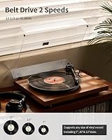 ANGELS HORN Lemezjátszó Bluetooth Előerősítővel, Szalaghajtás 33/45 RPM 2