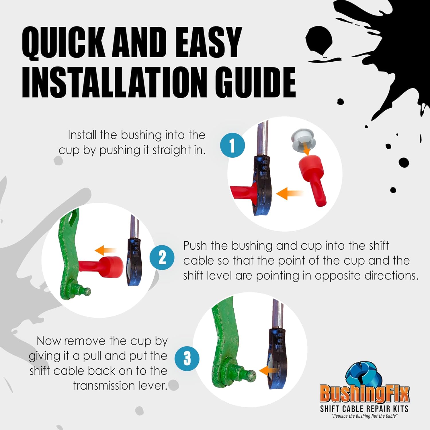 BushingFix TB1Kit - Automatic Transmission Shift Cable Bushing Repair Kit, Replacement Shifter Cable Bushing, Quality Transmission Repair Kit, Compatible with Chevrolet, Jeep, Ford and Other Brands