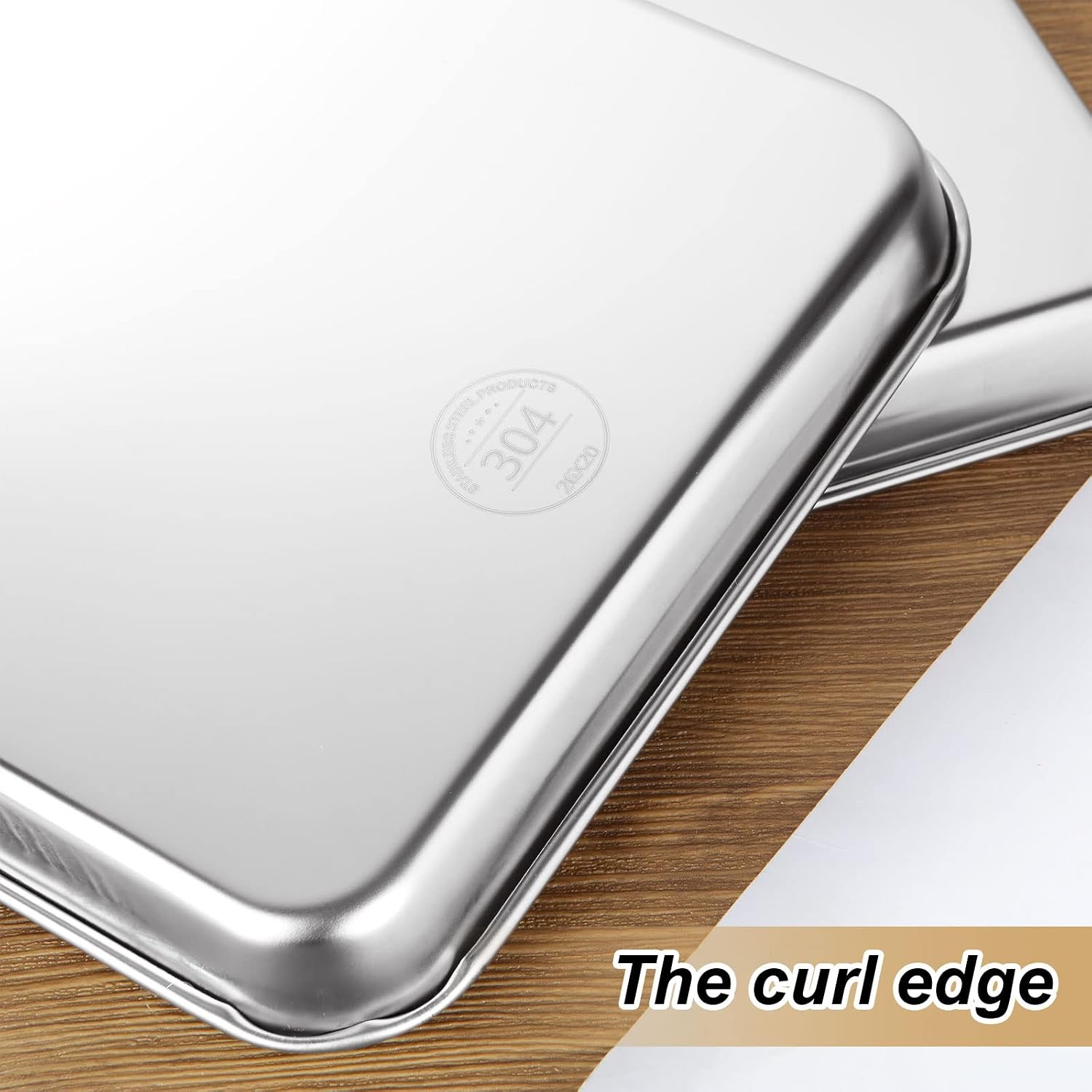 3PCS Metal Trays, 8''x10.43''x1''Stainless Steel Tray, Thickening Dental Tray, Professional Medical Surgical Tray for Kitchen Baking, Lab Instrument, Dental, Medical Surgical Instrument