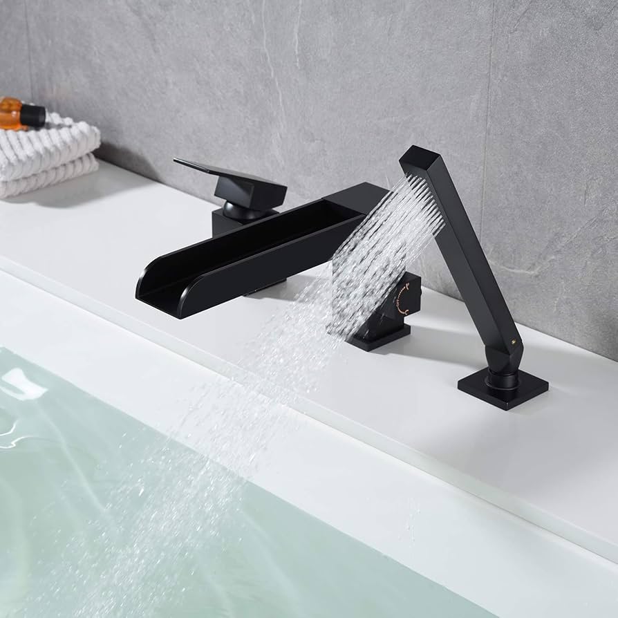 Freestanding Tub Filler Free Standing Bathtub Faucets Atte Black Dual - View #11
