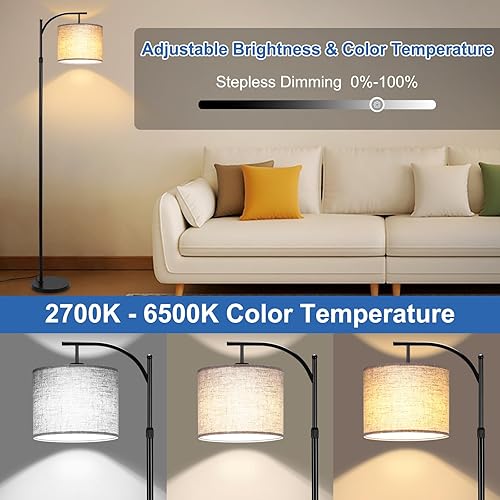 Miniatura 3 de Lámpara de pie RGB para sala de estar, compatible con la aplicación, moderna lámpara de pie LED regulable, lámpara de esquina que cambia de color