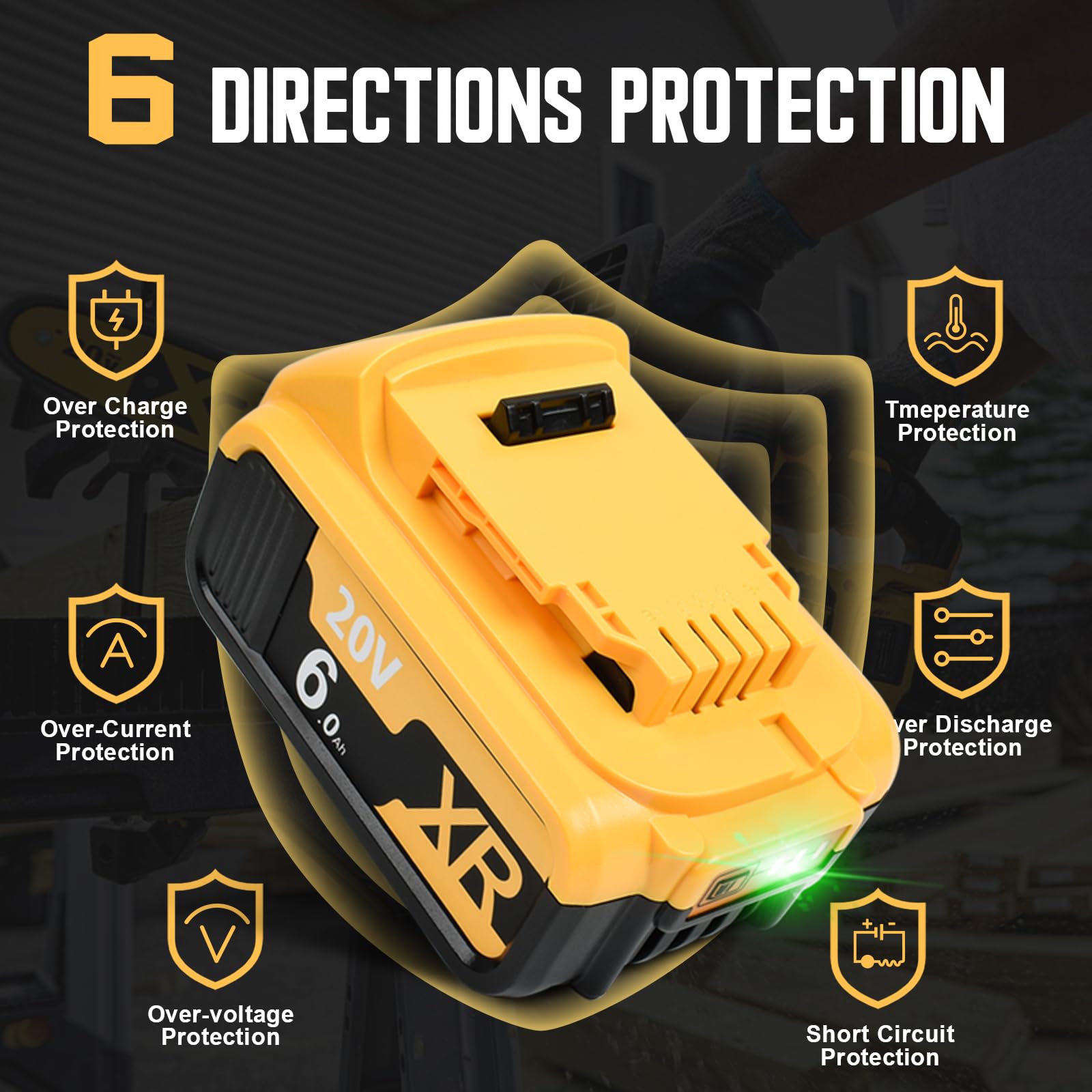 【High Capacity】 2 baterías de Repuesto de Iones de Litio para 18 V, 6,0 Ah/60000 mAh, 20 V DCB184 DCB101 DCB107 DCB112 DCB105 DCB115 DCB203.