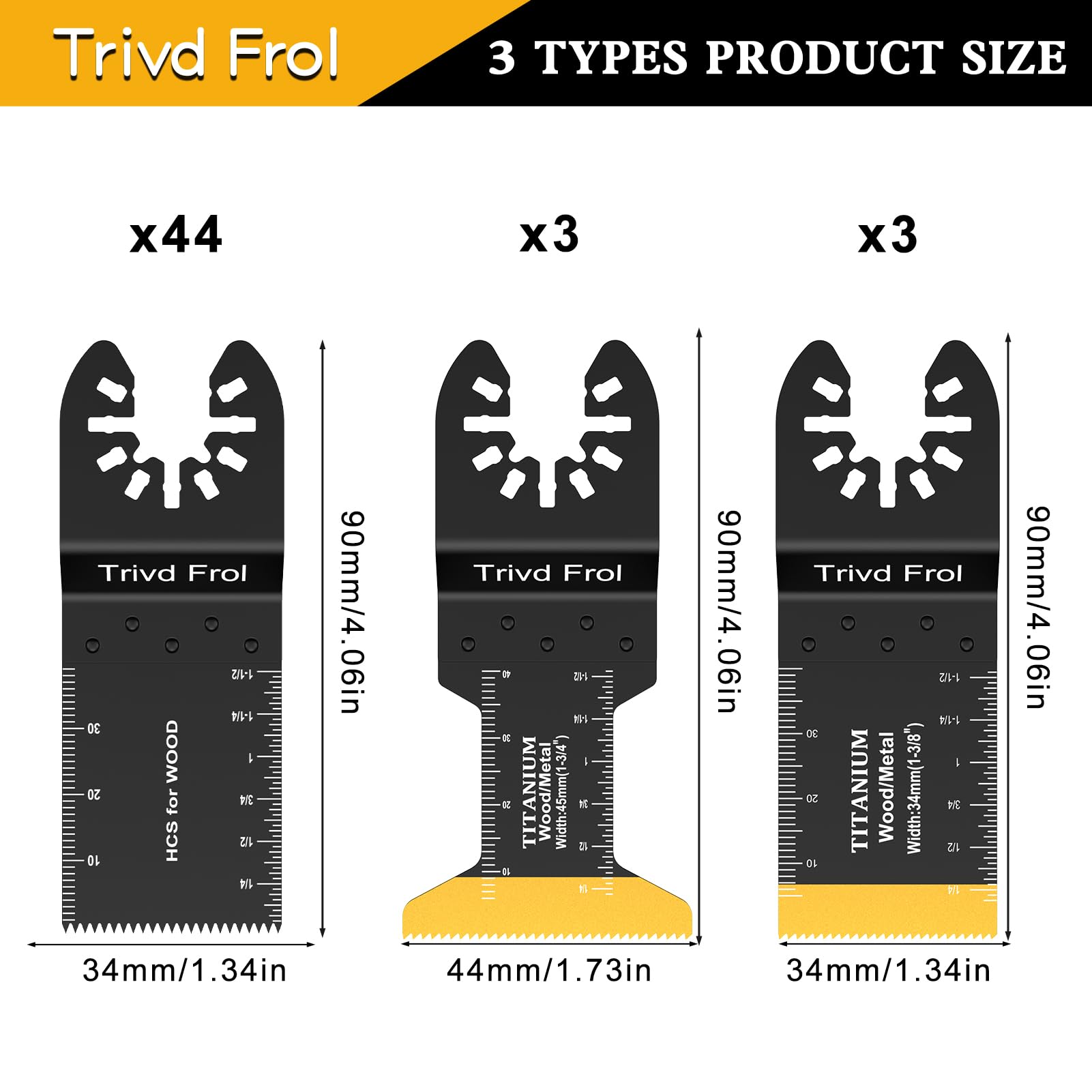 50 hojas de sierra oscilantes, cuchillas universales profesionales de titanio para madera, plásticos y metal, kits de cuchillas multiherramienta de liberación rápida para Dewalt Ryobi Milwaukee