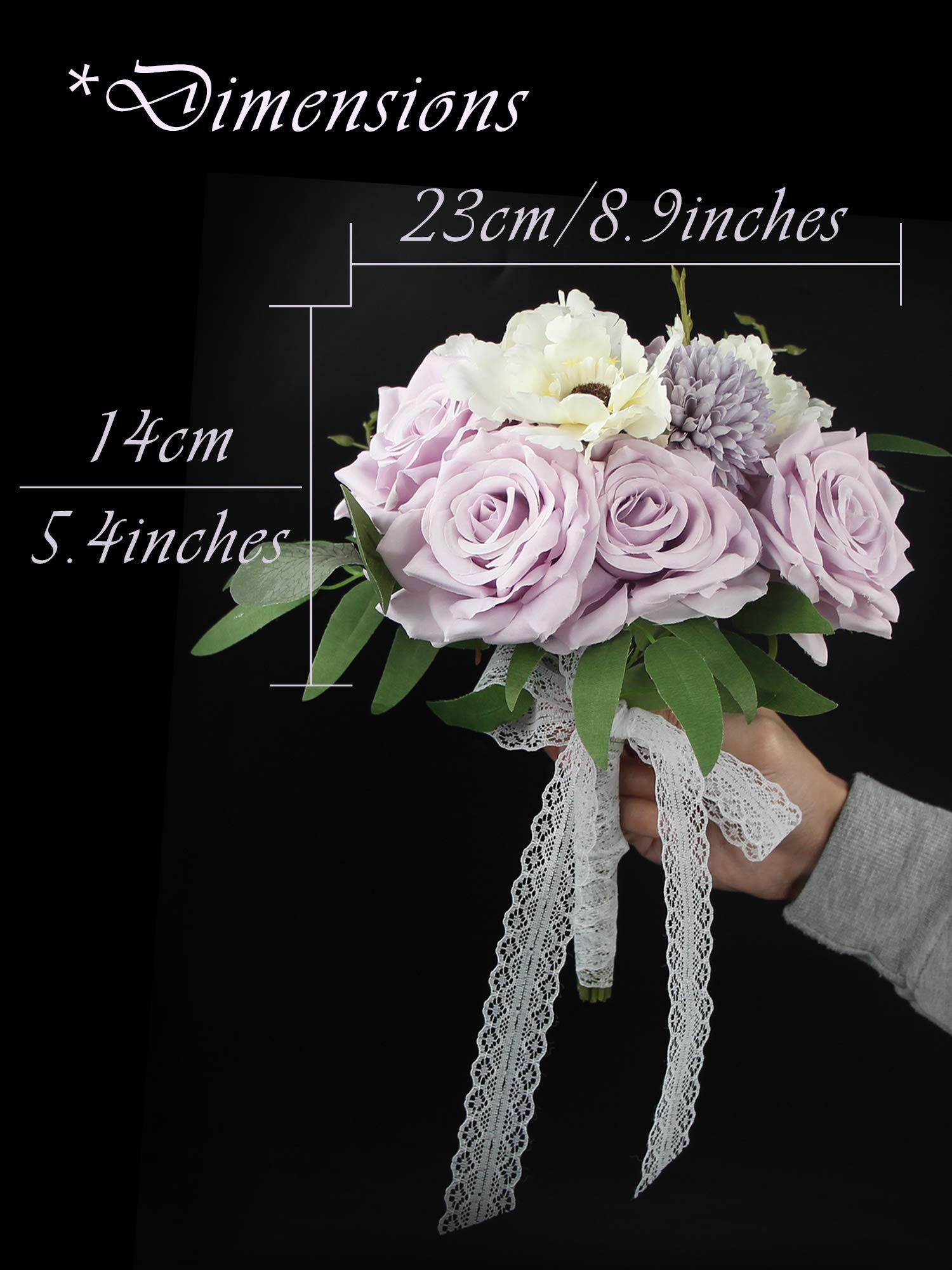 Bouquet da sposa artificiali bianchi e lilla per damigella d'onore Carla Lily Church Home Decor Bouquet da sposa  320