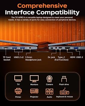 KAIGERR 2026 New Light Gaming Laptop, 16.0inch Laptop Computer with AMD Ryzen 7 7730U(8C/16T, Up to 4.5GHz), 16GB RAM 512GB NVMe SSD, Radeon RX Vega 8 Graphics,WiFi 6