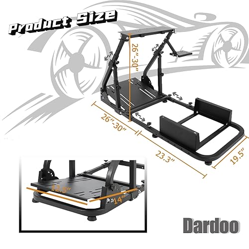 Vista 2 de Dardoo Simulator Cockpit For Alloy Steel Racing Wheel Stand Gaming Steering Frame Compatible for T500T30T300RSFANTEClogitechG29G92G923 WheelPedals