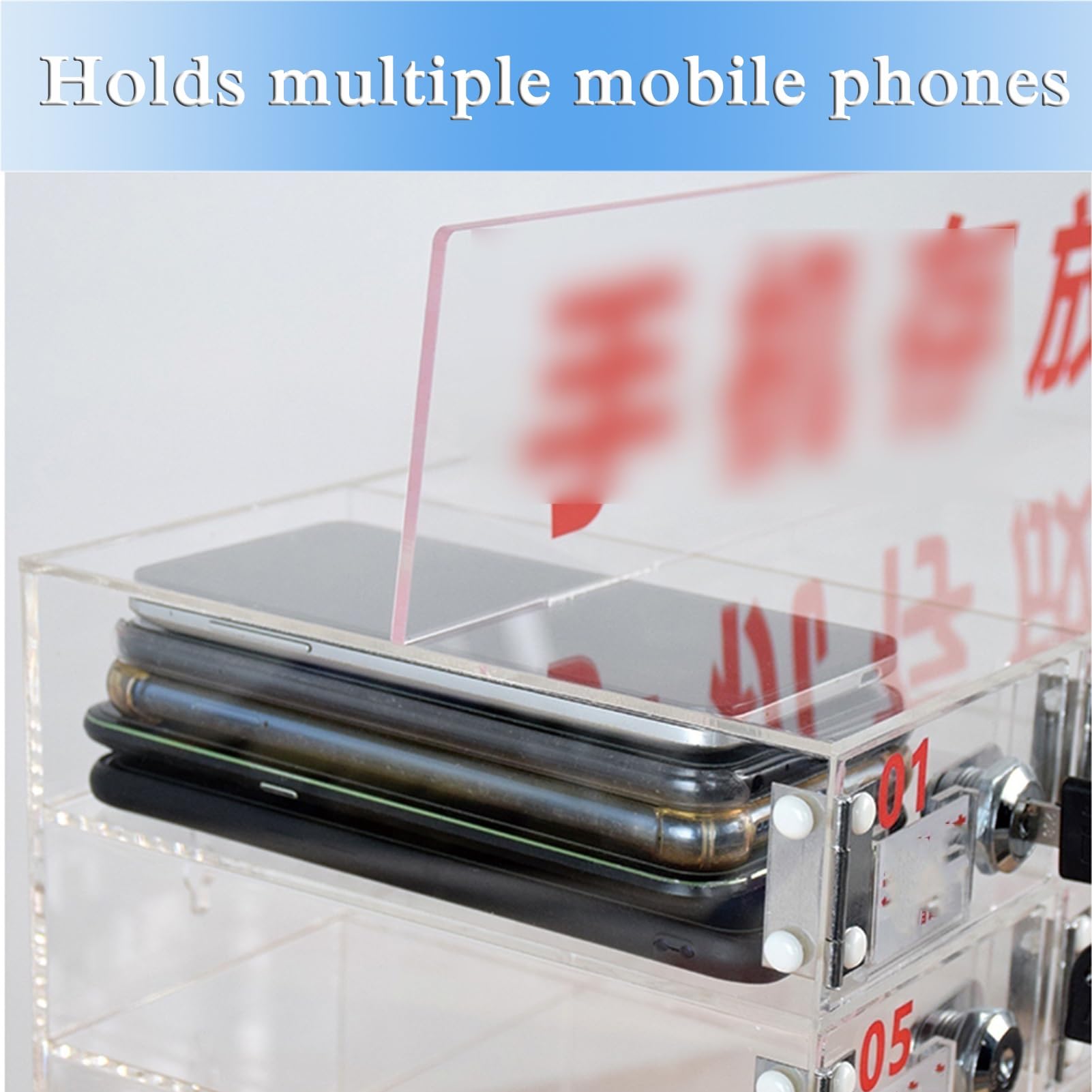 Klar Handy Safe Box Wandmontage Acryl Handy Box 12/15/20/25/30 Bits Mitarbeiter Schließfächer Mit Schloss(30bits)