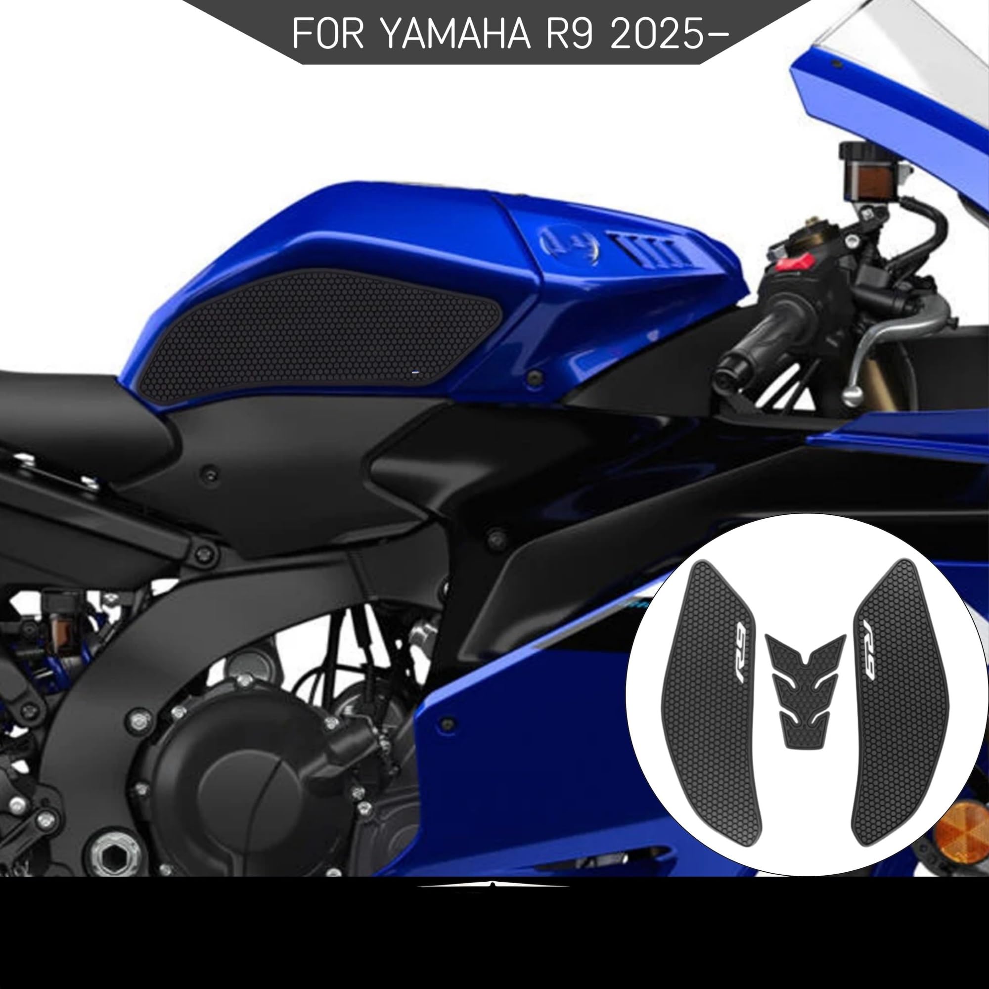 Płyta ochronna zbiornika Pasuje do R9 2025 YZF-R9 YZFR9 motocykl gumowa naklejka antypoślizgowa podkładka wlewu paliwa podkładka chroniąca przed zarysowaniami(Oon Set)
