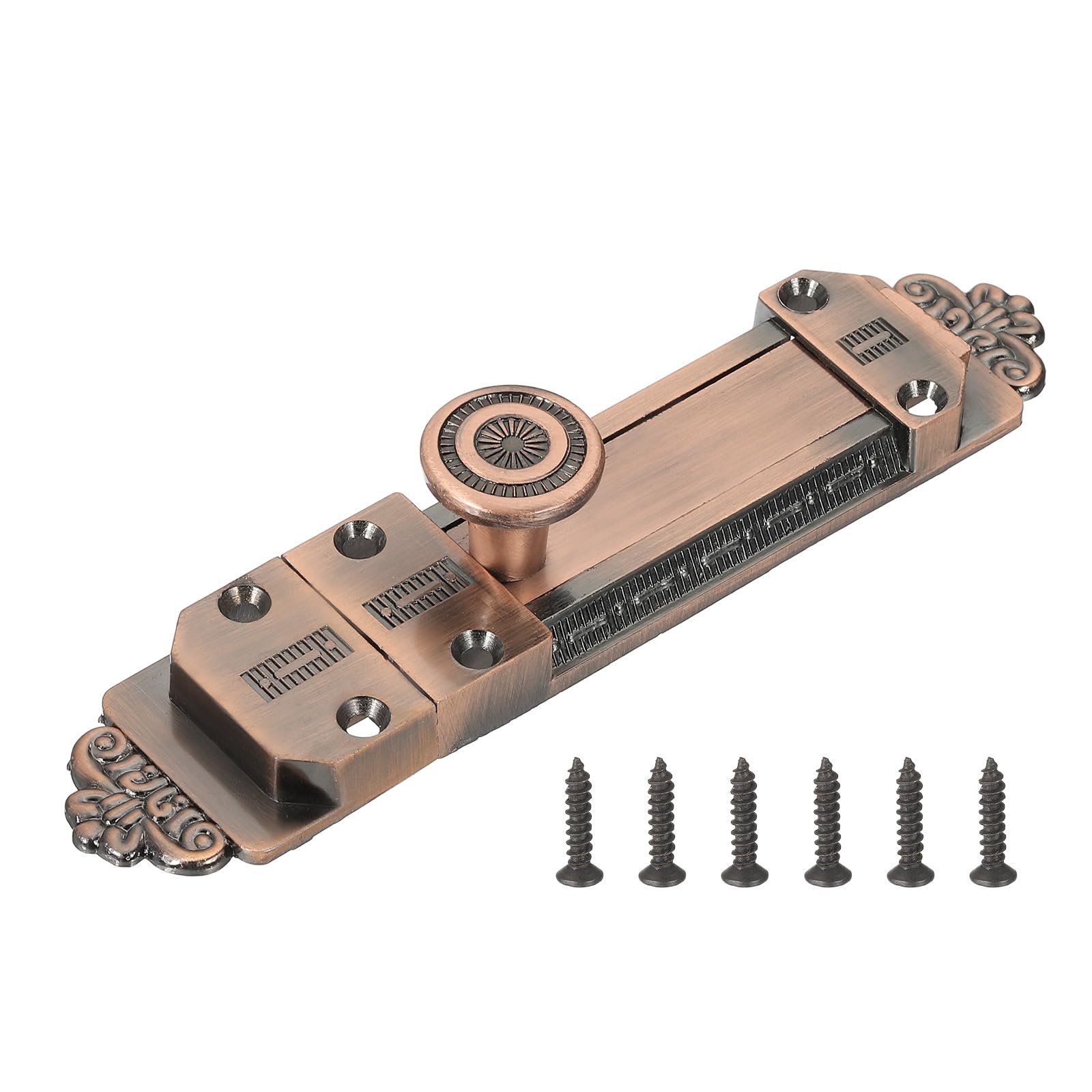PATIKIL Barrel Bolt Latch, 5 Inch Slide Door Lock Zinc Alloy Gate Door Catch Bolt Latch for Bathroom Bedroom Barn Warehouse Red Bronze