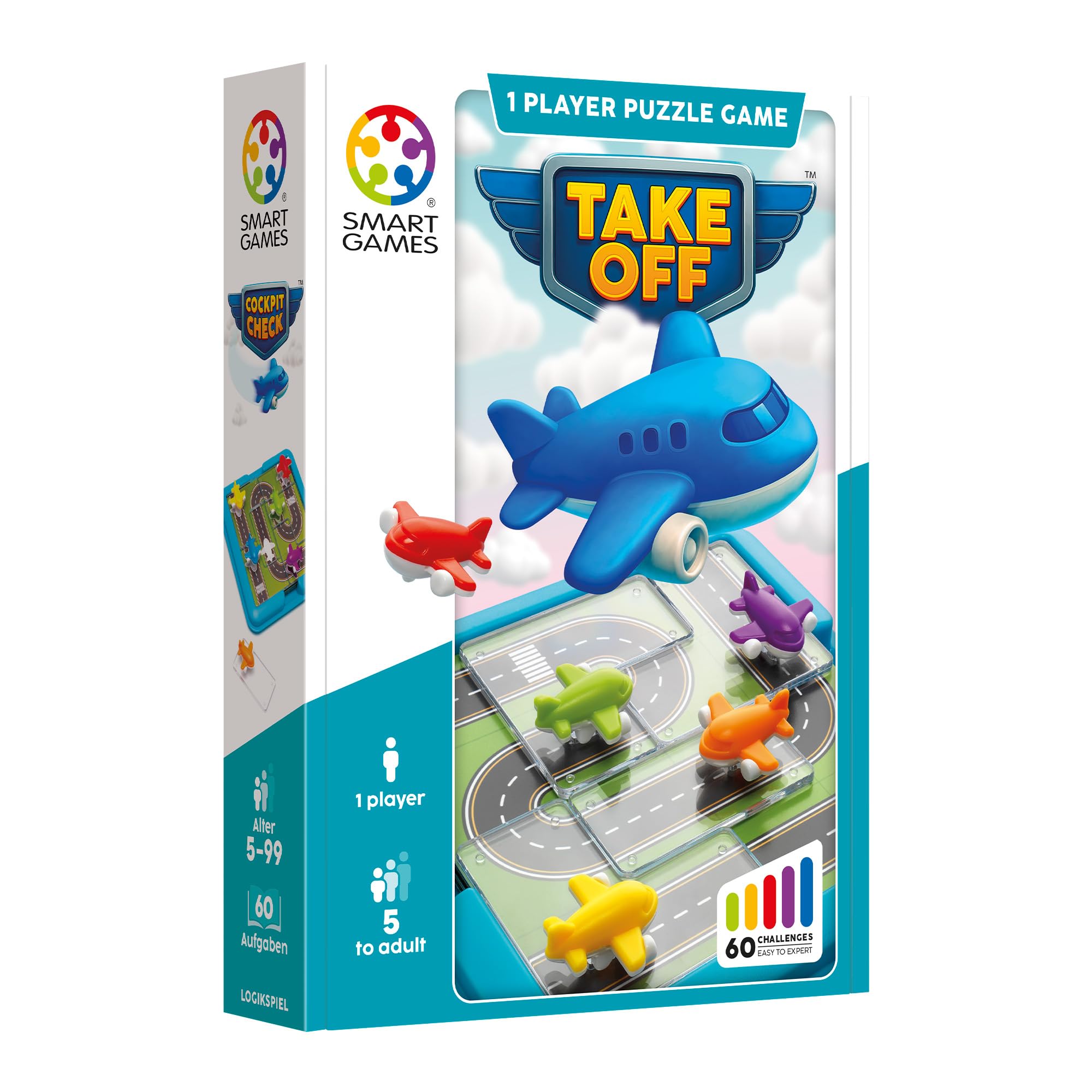 SmartGames - Take Off, 1 joueur de puzzle avec 60 défis, à partir de 5 ans