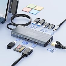 10 in 1 Microsoft Surface Docking Station with Charge-Surface Dock with HDMI Ethernet SD/TF Slot 3*USB 3.0+2*USB C 3.0+1*USB C PD,Docking Station for Surface Pro 11/10/9/8/X/7/6/5, Surface Laptop/Book