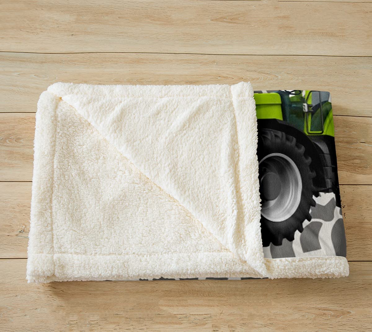 Loussiesd Tractors Plush Blanket Boys Cartoon Construction Tractor Sherpa Blanket Kids Vehicles Truck Car Throw Blanket Teens Red Blue Green Cars Fuzzy Blanket for Sofa Bed,Double 60x79 Inch - Image 3