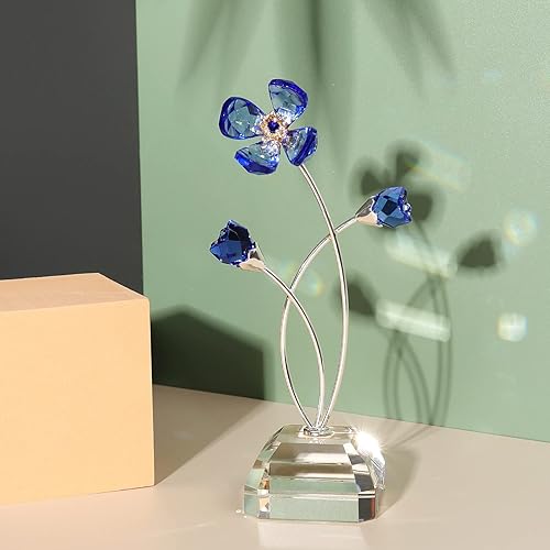 Miniatura 3 de LONGSHENG - SINCE 2001 - Figura de flor de cristal, adorno de flor de cristal, estatua de pisapapeles para el día de San Valentín, regalos de boda