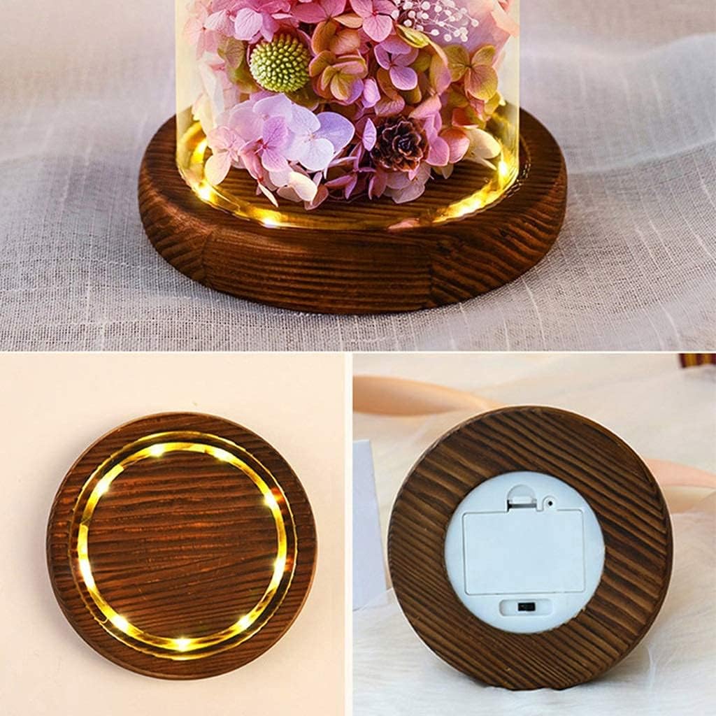 永遠の花 プリザーブドステムローズ ガラスドームローズ 造花 LEDナイトデコレーション 女性へのギフト 永遠のバラ すべての家族