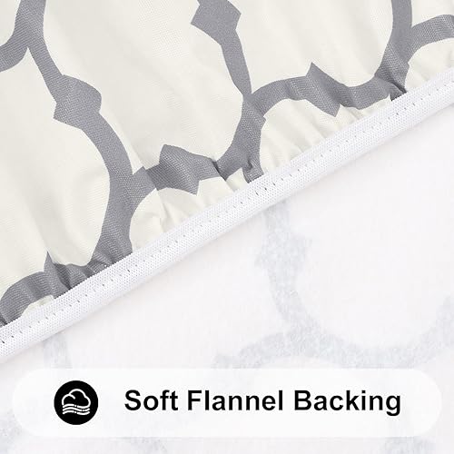 Miniatura 129 de Smiry - Mantel redondo de vinilo ajustable con bordes elásticos y parte trasera de franela, mantel de vinilo impermeable, lavable, diseño enrejado