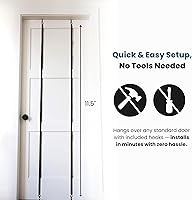 Vista 5 de Jokari Organizador de gorras para colocar sobre la puerta, paquete de 2 unidades con capacidad para hasta 16 sombreros de béisbol, sistema