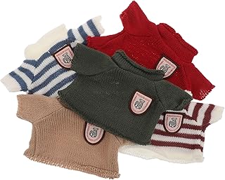 TEHAUX 5ピース クマ人形用衣装 ニットセーター 30cm ぬいぐるみ用 DIY ドレスアップ ぬいぐるみ クマ アクセサリー クリスマス 誕生日 パーティー